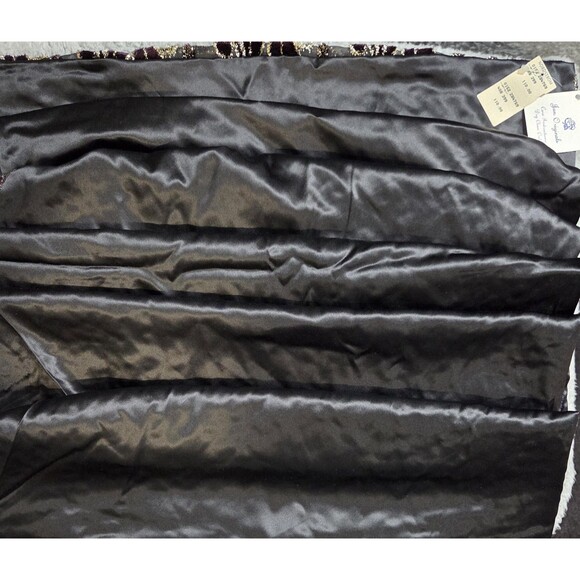 Ian Originals Evening Shawl Wrap Scarf Womens OS Black Gold Velvet Burnoout - Picture 5 of 7